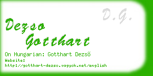dezso gotthart business card