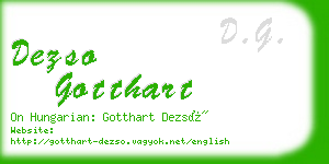 dezso gotthart business card